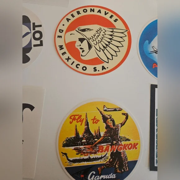 Airline Luggage Decals Original Antique x 40 - Picture 8 of 11